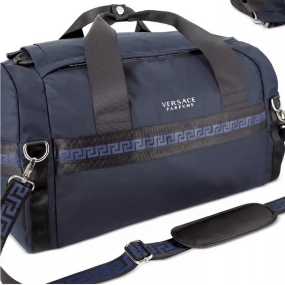 Versace Bags Versace Mens Black Blue Duffel Holdall Designer Gym Weekend Overnight Bag